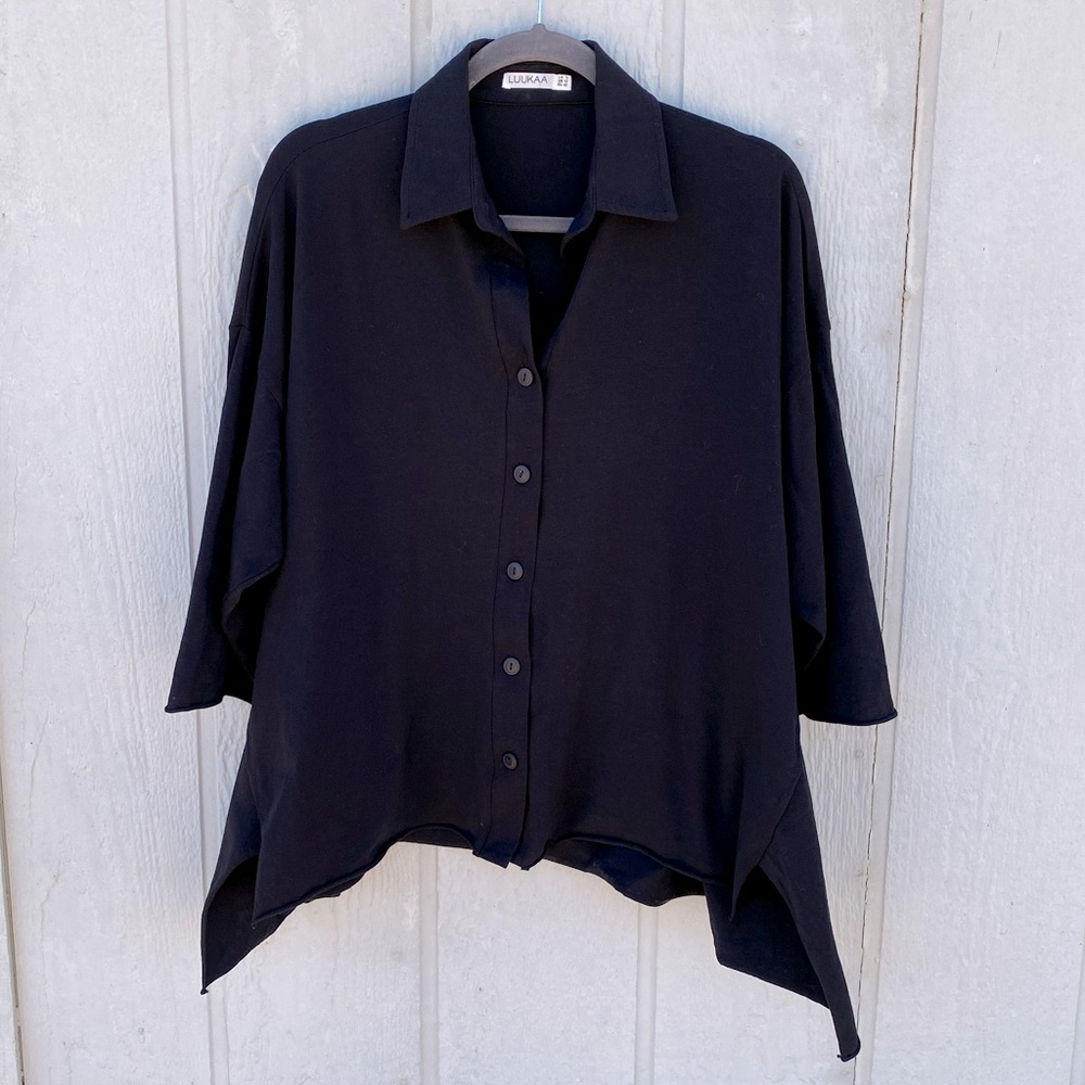 Luukaa Black Button-Up Top